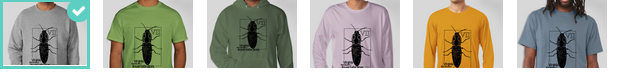 A series of images showing the colors and styles of shirts available.